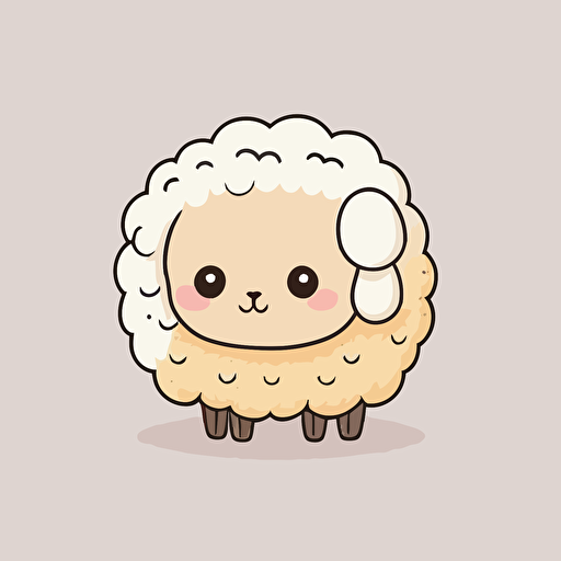 cute sheep kawaii style, vector, high resolution,white background, minimalistic, cute