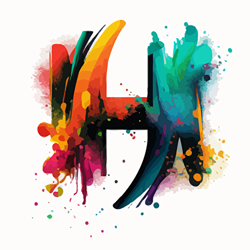 symbolic, iconic logo of A H , colorful vector, on white background