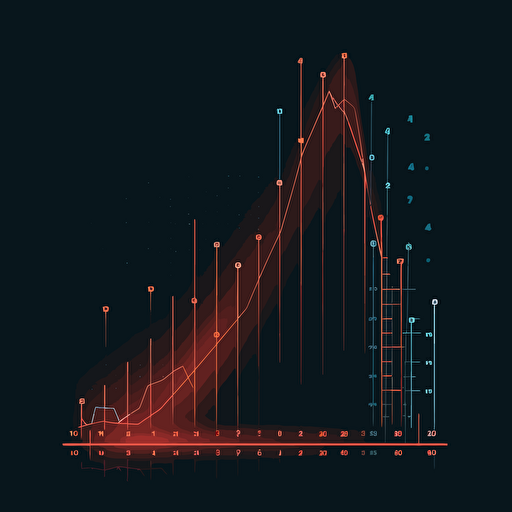 vector art, simple design, exponential growth chart