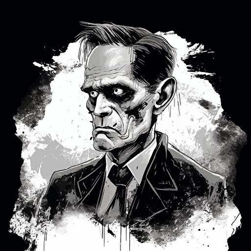Doig from malcom , Drawing , Gothic, Black and white , Zombi , vector , with background