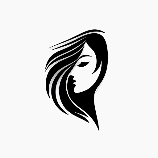 iconic logo, beauty, minimalist, black vector on white background