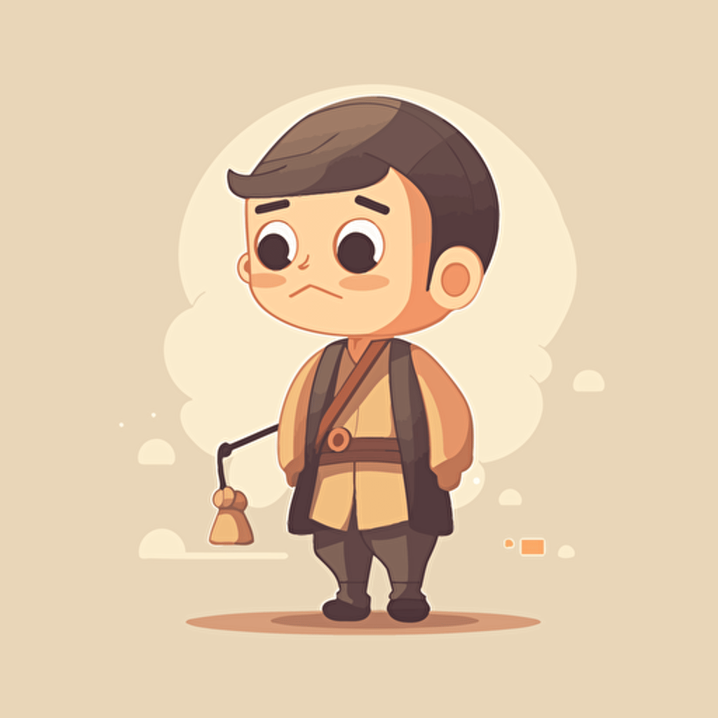 simple illustration,character design ,villager,vector illustration