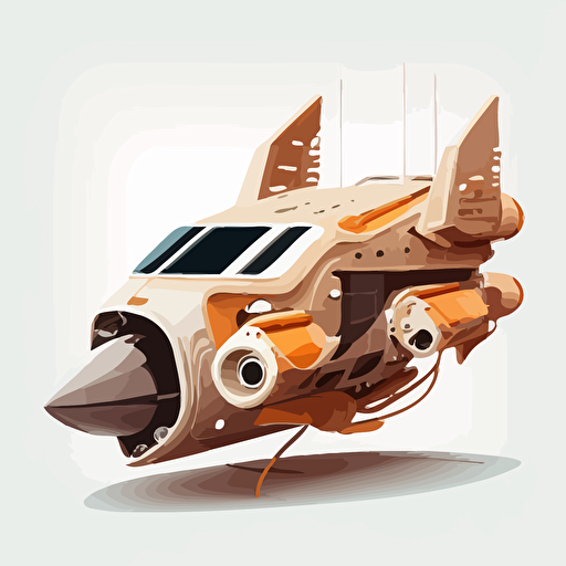 futuristic space ship, simple, vector