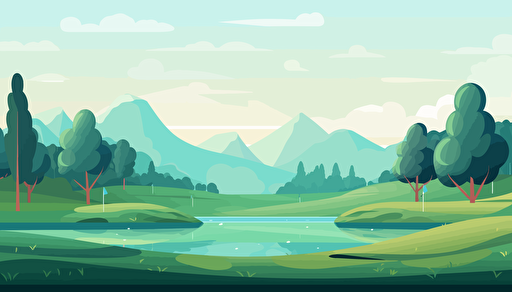 golf course flat vector, clean,