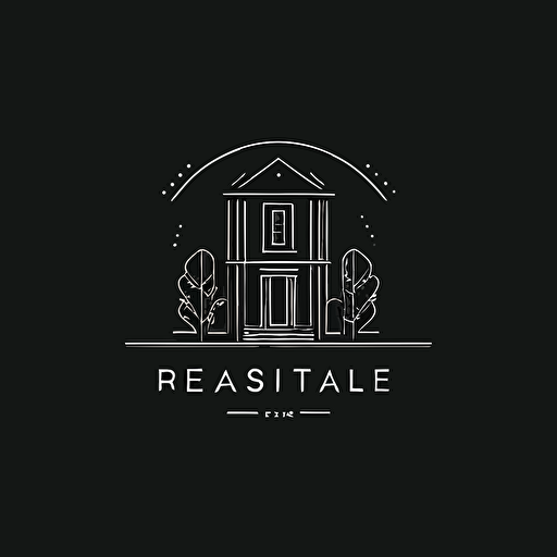 minimal line logo of real state, vector, flat, dribble, behance, pinterest, award winner