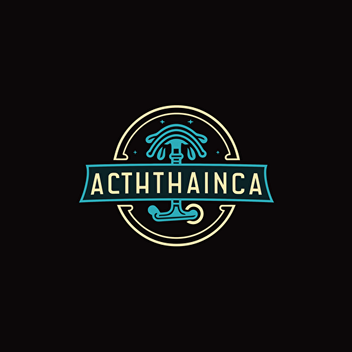 create a logo for “AquaTech” plumbing company with pipes as letters, vector, solid black background, minimal, flat, simple, powerful