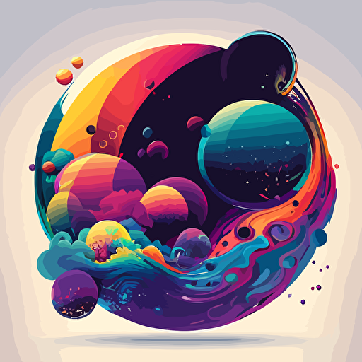colorful vector art, the multiverse