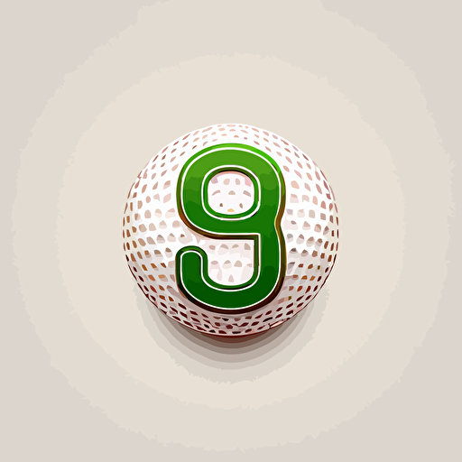 vector logo style golf course golf ball number 9 minimalist