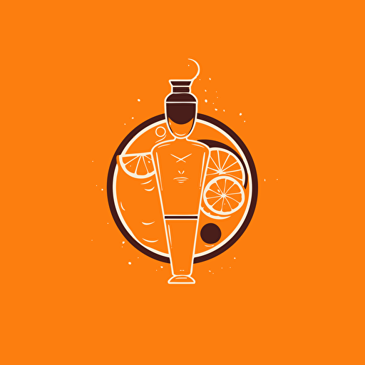 vector logo, sports massage company, orange on a solid orange background. on a drinks mat –no text