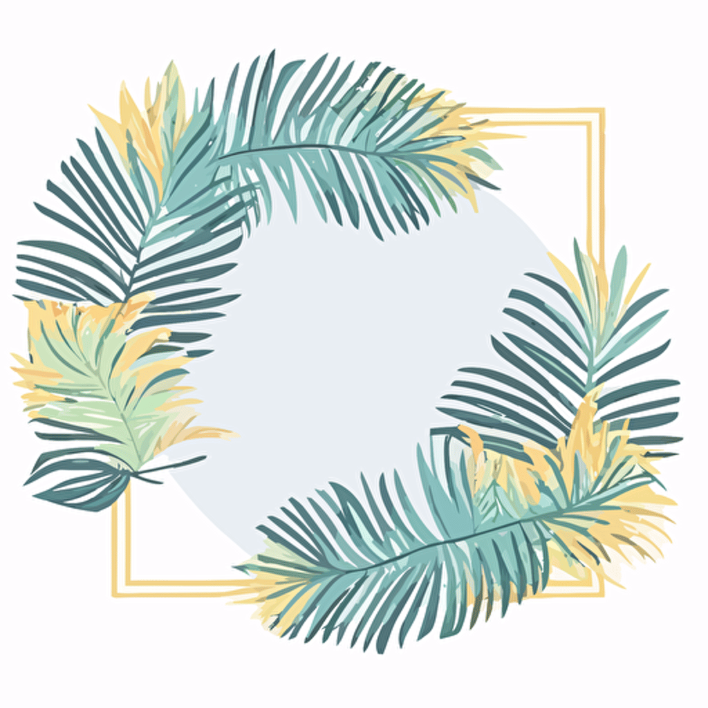 Summer tropical template. Label with palm leaves. Hand drawn vector illustration. Perfect for prints posters invitations packing.