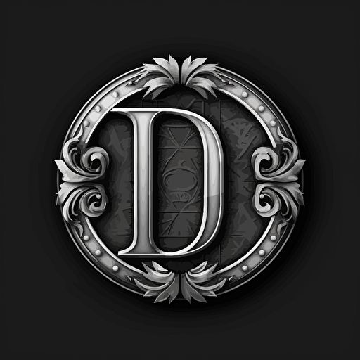 vector, logo, letters D, N, hard shapes, balck and white,