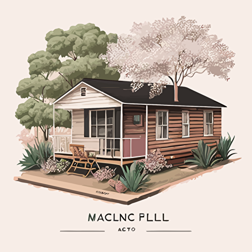 vector detailed image of 1950's north carolina small home
