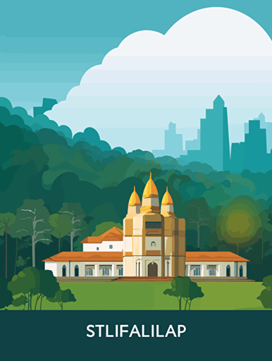 flat vector illustration, Sri Lanka, detailed
