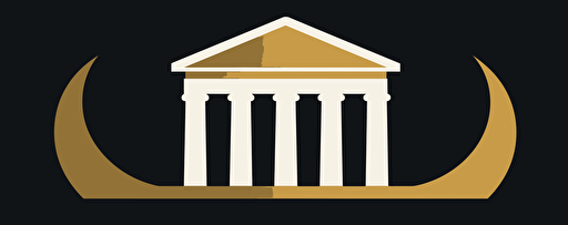 flat vector logo for a bank, gold, white, minimal