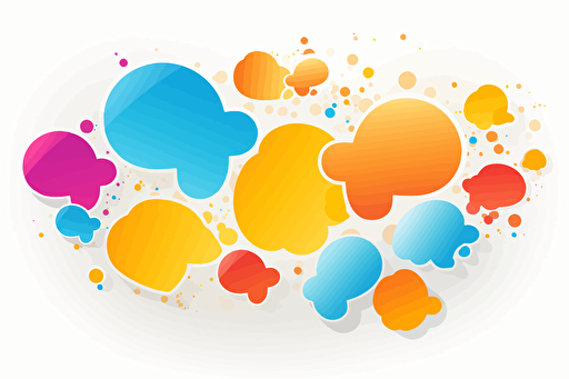 Vector illustration of speech bubbles on a white background.