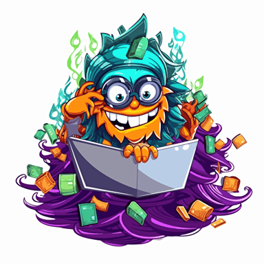 bookie monster logo, bookkeeper, betting, vector, monster inc style