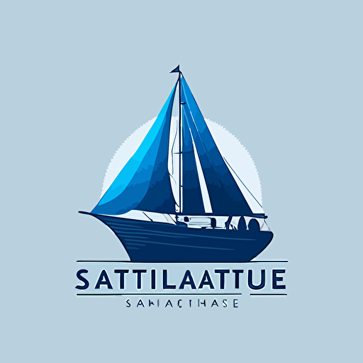 sailboat adventures trading marketplace startup logo, blue, vector, modern, minimalistic