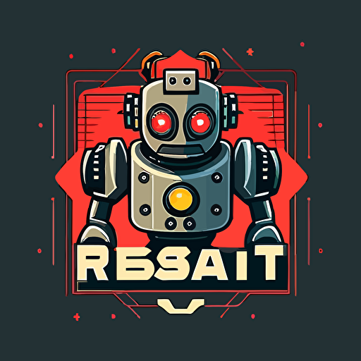 a mascot logo of a robot, simple, vector