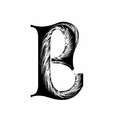 single letter i, in a logo form, black and white, white background, vector, png