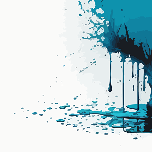 simple one color water splash vector, 2d