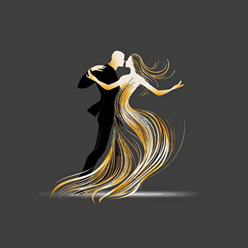 dancers couple, dance logo, high end, flow, vector art, minimalism, luxury, symbolism, elegant