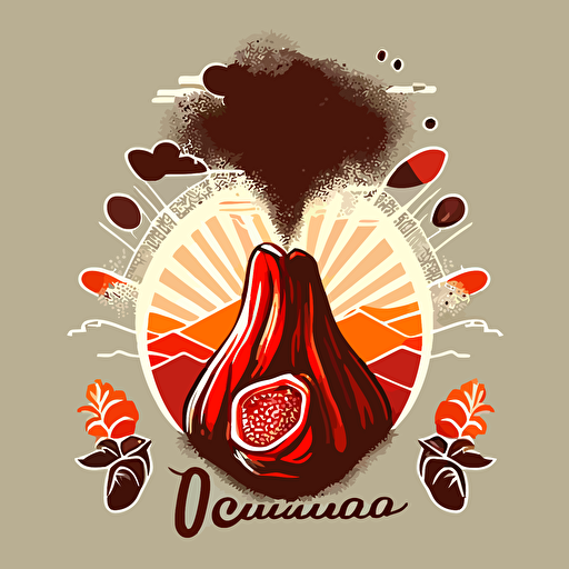 vector logo a vulcano blowing up from a tomato call Lavarosso
