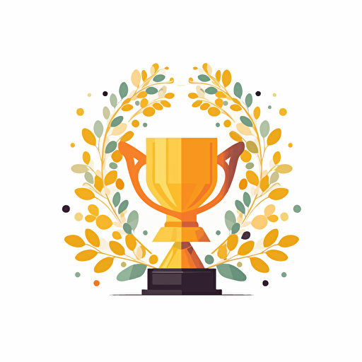 logo design prize, vector, flat 2d, trophy