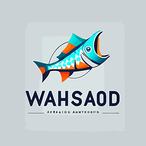 Design a logo for Wahoo, a talent management company that targets genZ. Wahoo means exuberance and enthusiasm here, not the fish. The logo needs to have "wahoo" in the text, geometric, vector, vivid color, in white background
