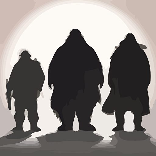 silhouetteCharacter Design ,simple illustration ,dwarf,vector ,silhouette