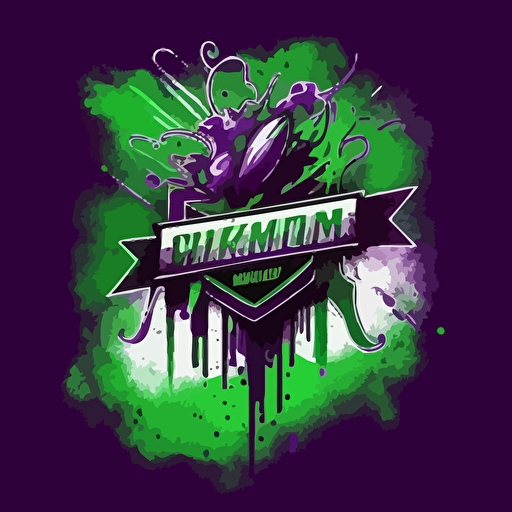 logo tournament ink purple vectorial style green background