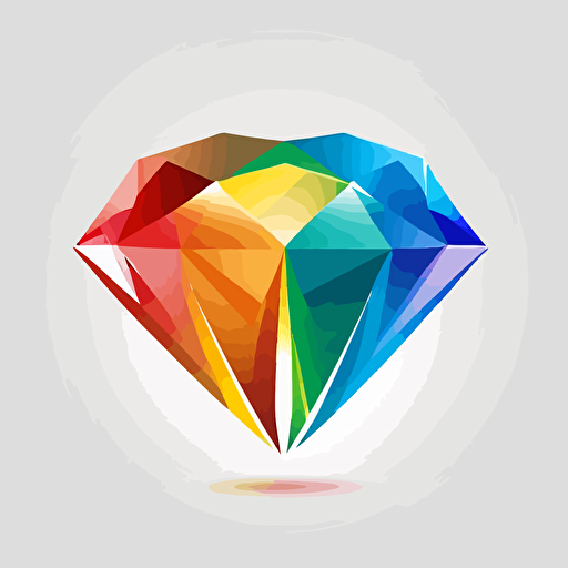 colorful diamond vector logo design with 5 colors very simple