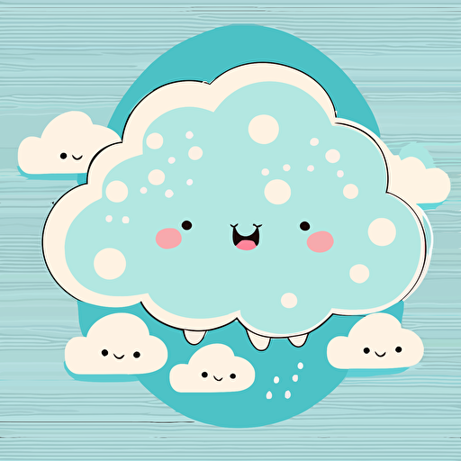 cute cloud kawaii style, vector clipart