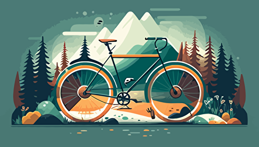 flat image, bike, vector,