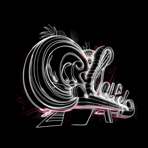 cool neon sign vector black and white