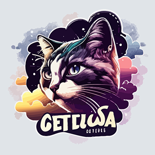 design a logo, vector, cat, cloud