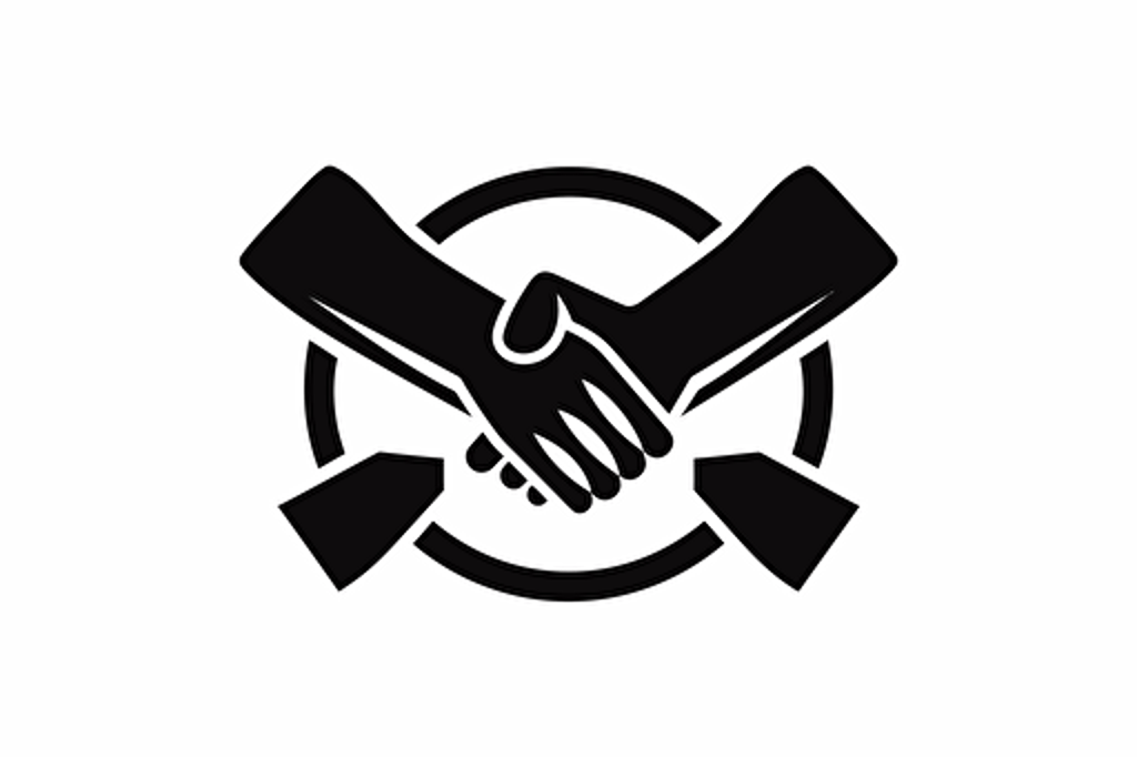 clasp brother handshake as vector symbol isolated on solid white background, high quality
