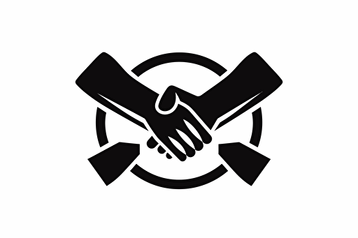 clasp brother handshake as vector symbol isolated on solid white background, high quality