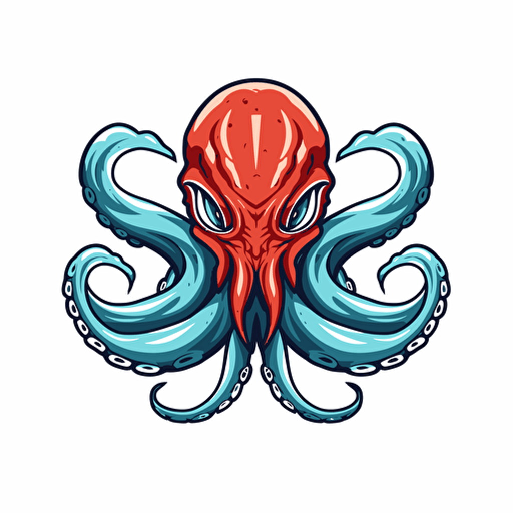 vectorial logo of a octopus with white background designed for esport team