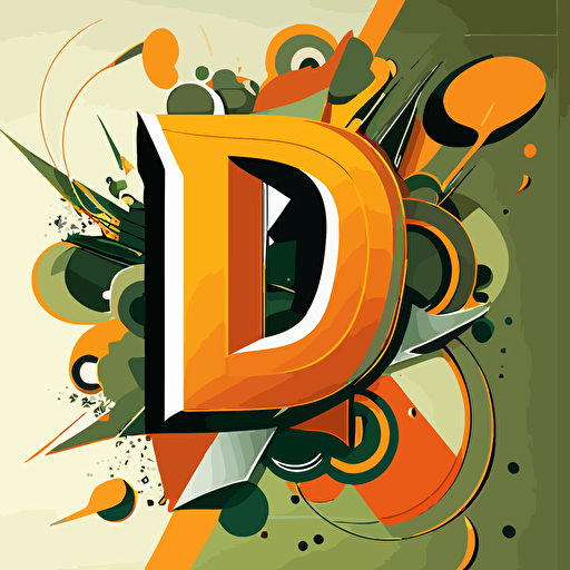 vector with the letter "D" for young people