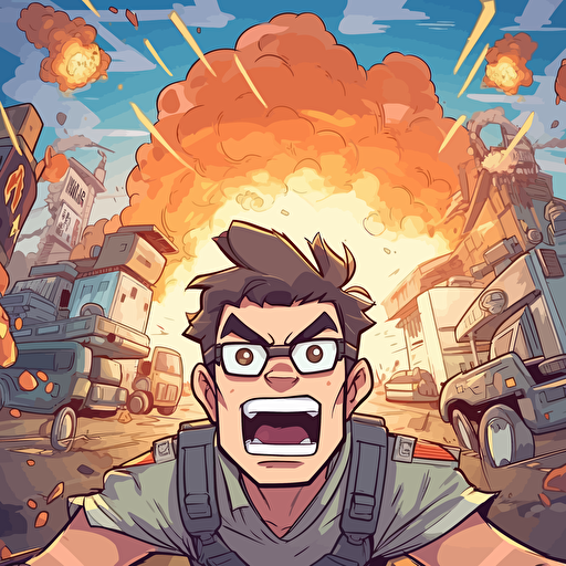 drawing vector cartoon Internet content war for attention, in the style of precisionist style, 2d game art, the vancouver school, handsome, smilecore, quadratura