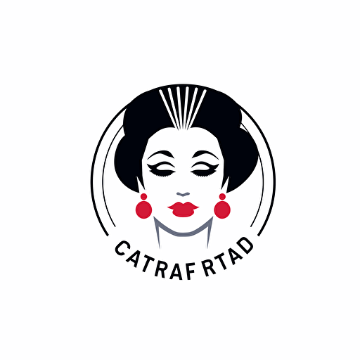 a simple logo for a brand called Cabaret the style of paul rand, white background vector