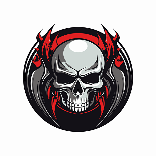 a vector logo for a bowling team named Minority Report, white background