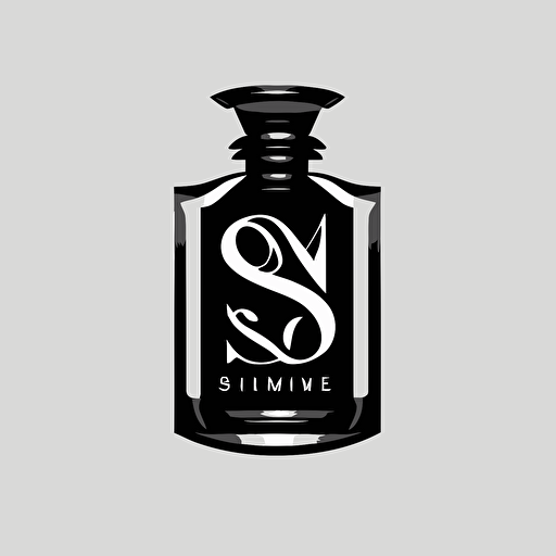 Create an abstract fragrance bottle by combining letters S M Q E