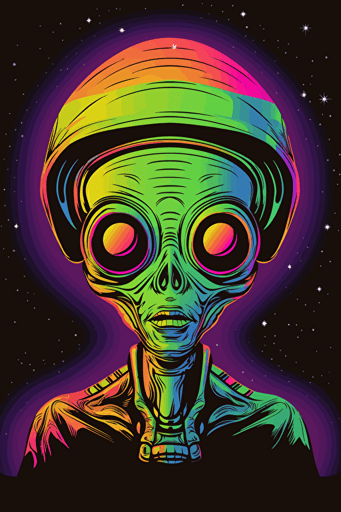 an Alien Vector art, pop art,