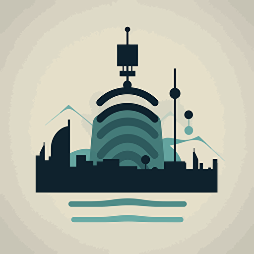 create a simple vector-style pictogram with radio-wawes