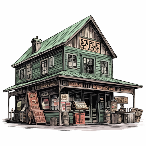 vector drawing of a general store