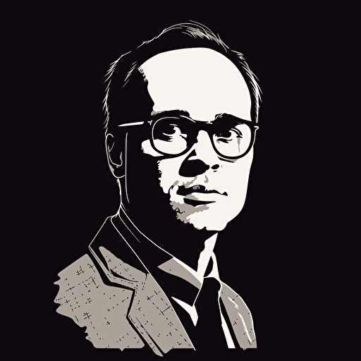 simple vector drawing outline of the director David Wain