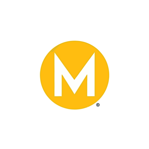 M, letter M, geometric shapes forming the letter M, triangle, circle, square, logo design, simple vector, flat colors