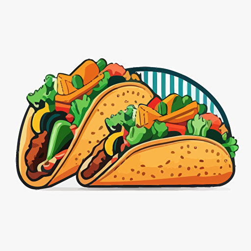 Tacos vector white background