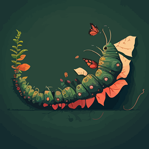 caterpillar transforms into a beatiful butterfly vector illustration, timescale of transformation